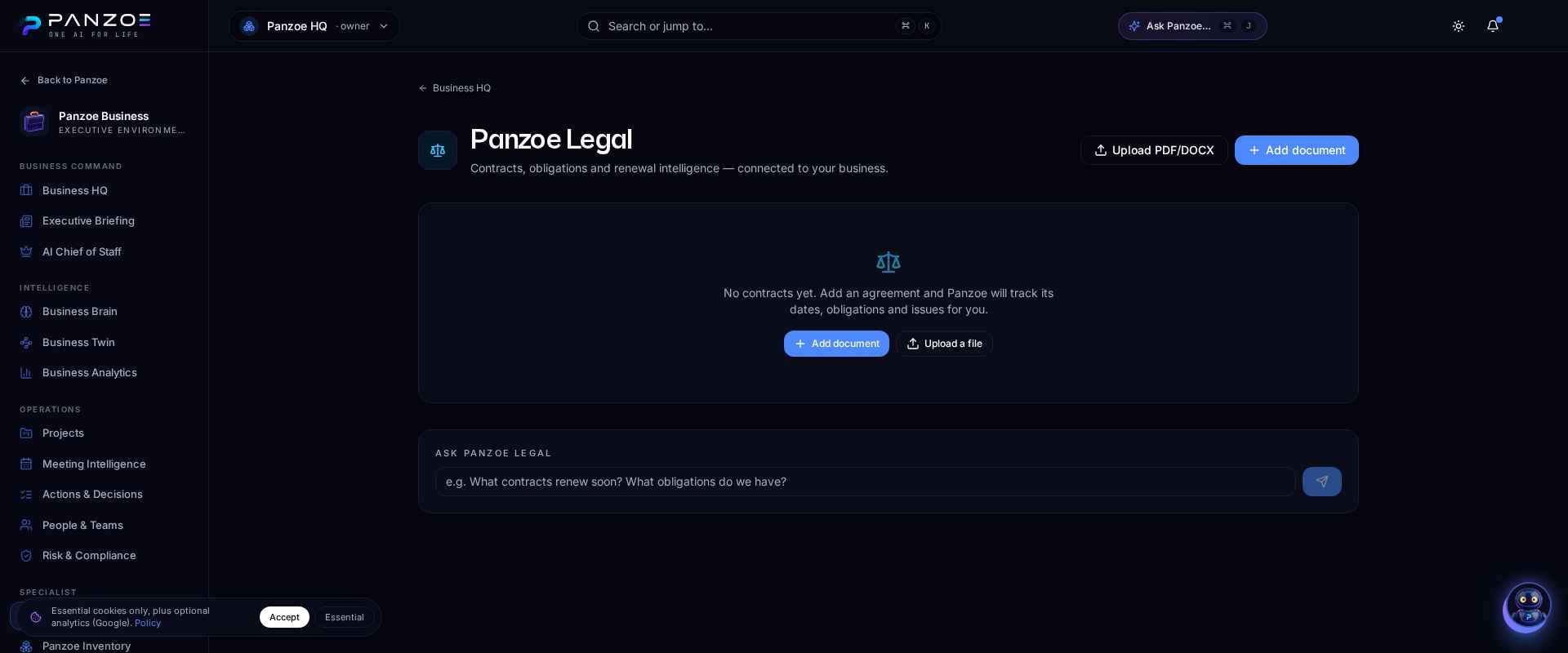 Panzoe Legal — Panzoe Business screenshot